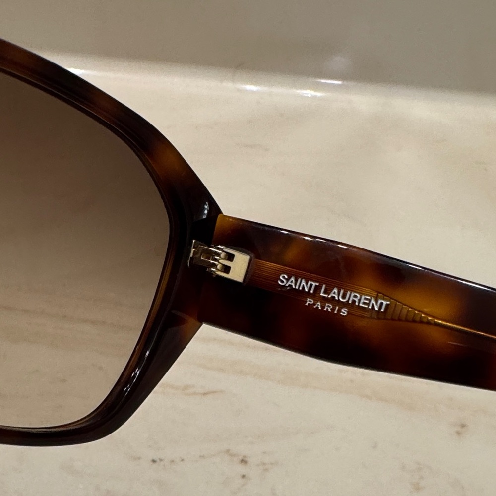 Saint Laurent Brown Tortoise Sunglasses - Picture 5 of 5